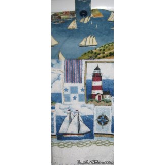 scenic ocean town scene oven door towel