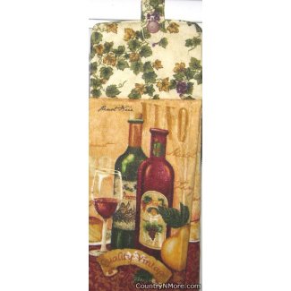 vintage quality wine oven door towel