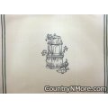 embroidered birdhouse flower kitchen tea towel