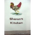 embroidered rooster kitchen towel sharons