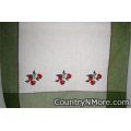 vintage cherry kitchen tea towel green