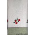 vintage cherry kitchen tea towel green