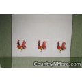 vintage rooster kitchen tea towel green