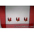 vintage rooster kitchen tea towel red