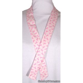 small pink ribbon neck cooler