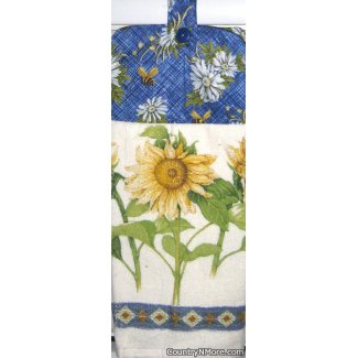 sunflowers daisies bees oven door towel