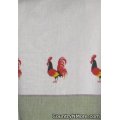 vintage rooster kitchen tea towel green
