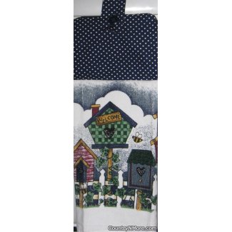 bird house polka dot oven door towel