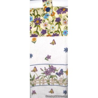 butterflies flowers garden oven door towel