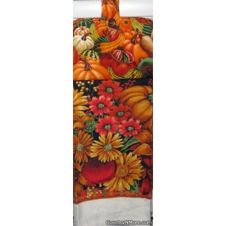 colorful fall bounty oven door towel