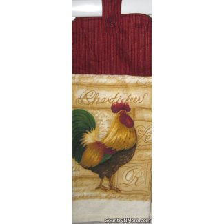 country rooster oven door towel 1334
