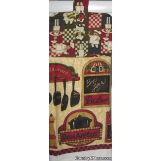 bon appetit italian chef oven door towel