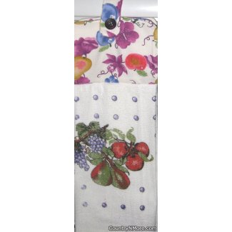 vintage look fruit oven door towel