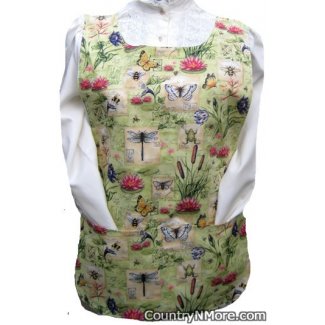 dragonflies butterflies lily pad rose cobbler apron