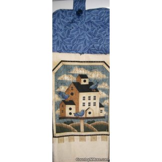 country birdhouse oven door towel 1411