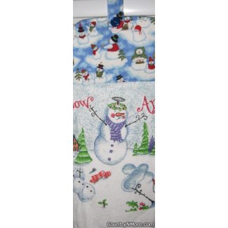 snow angel oven door towel