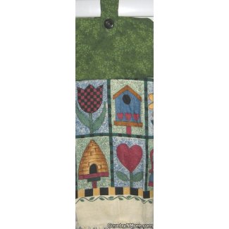 beehive flowers birdhouse oven door towel