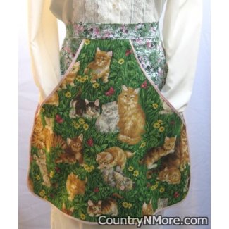 cat family flower clothespin waist apron