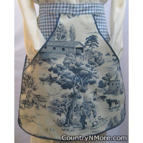 vintage toile country clothespin waist apron