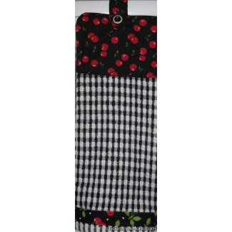 cherry border oven door towel