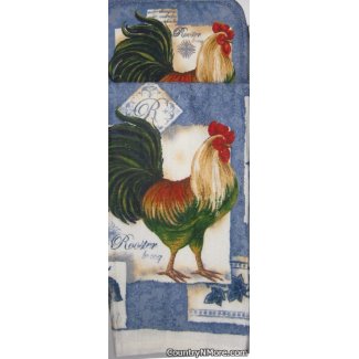 country rooster potholder oven door towel