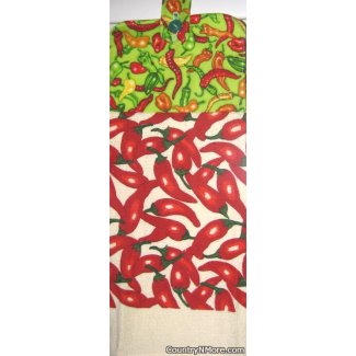 chili pepper variety oven door towel