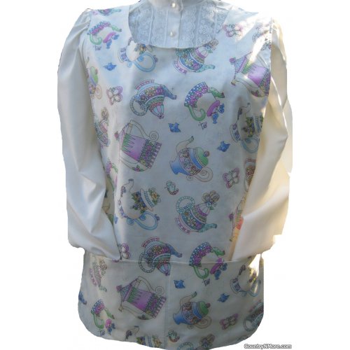 flowers teapots cobbler apron