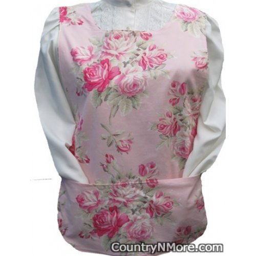 pink roses cobbler apron