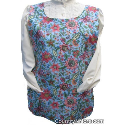 retro floral blue flower cobbler apron