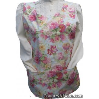 roses blue pink floral cobbler apron