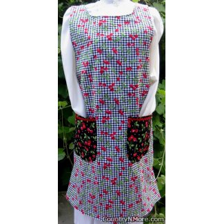 vintage plaid cherry home canning apron