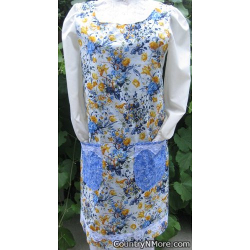 garden floral vintage canning apron large