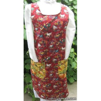 country rooster hen vintage canning apron large