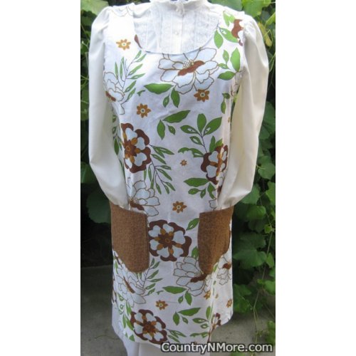 vintage retro flower canning apron