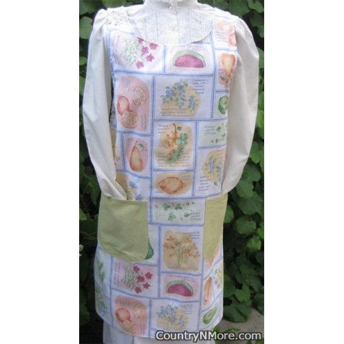 vintage fruit floral canning apron