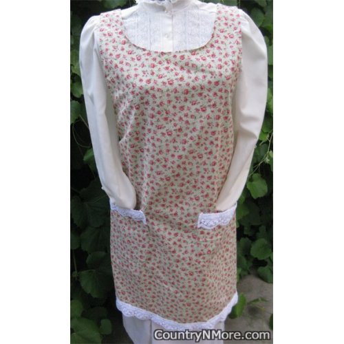 vintage rose canning apron large