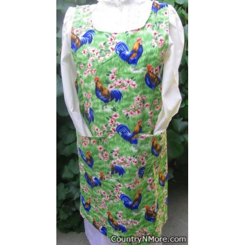 gorgeous rooster vintage canning apron large