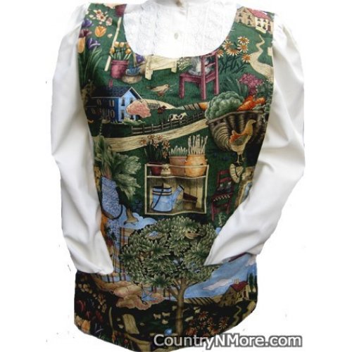 country garden bird cobbler apron