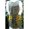 green leaves sunflower canning apron