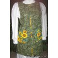 green leaves sunflower canning apron