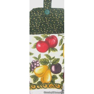 apple pear grapes plums oven door towel