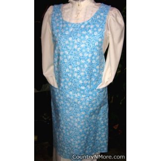 blue floral canning apron medium