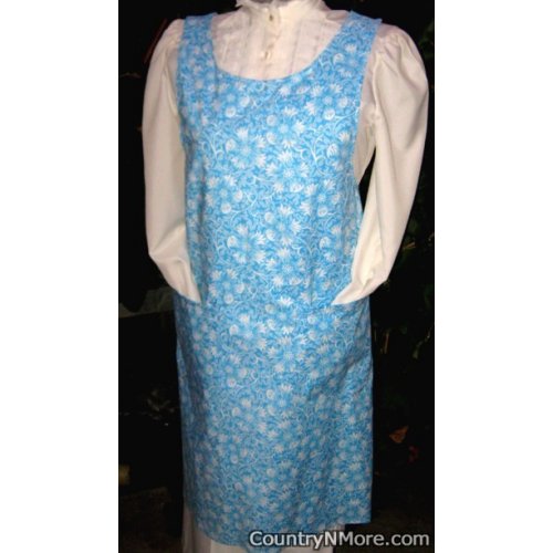 blue floral canning apron medium