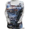 winter scene christmas country town cobbler apron lg xl