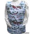 christmas poinsettia winter town scene cobbler apron