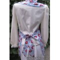 roses blue vintage apron