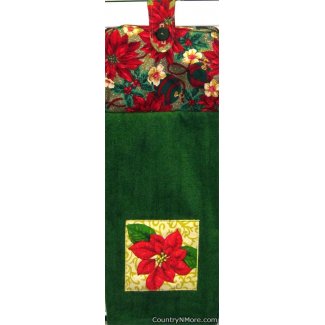 sparkly poinsettia oven door towel