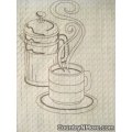 embroidered fresh cup hot coffee oven door towel