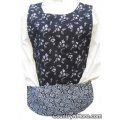 black white flower cobbler apron