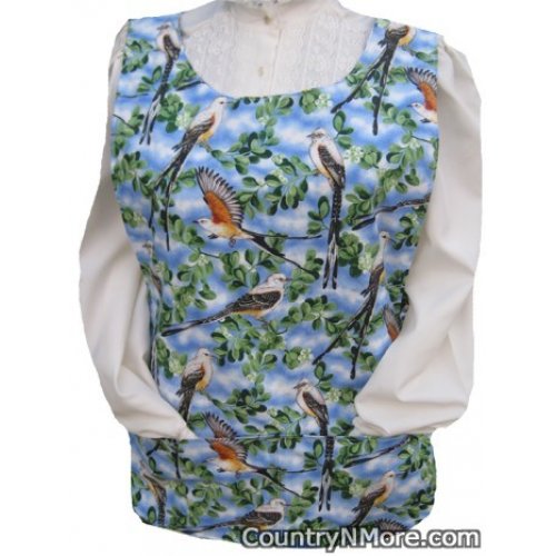 bird floral cobbler apron